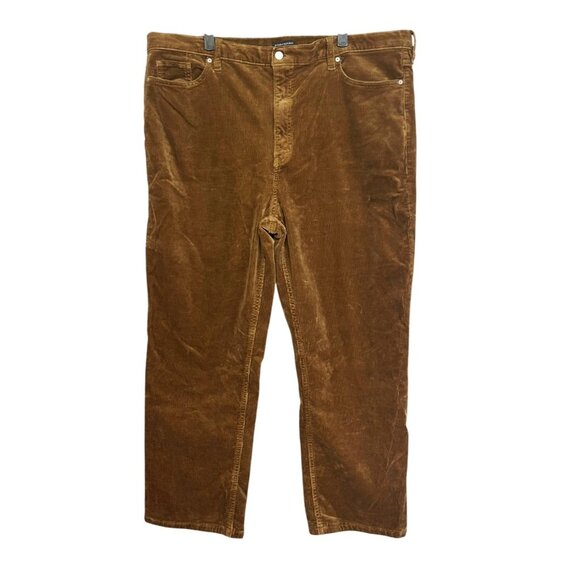 Banana Republic Brown Corduroy High Rise Straight Leg Pants Size 35 - Picture 1 of 4